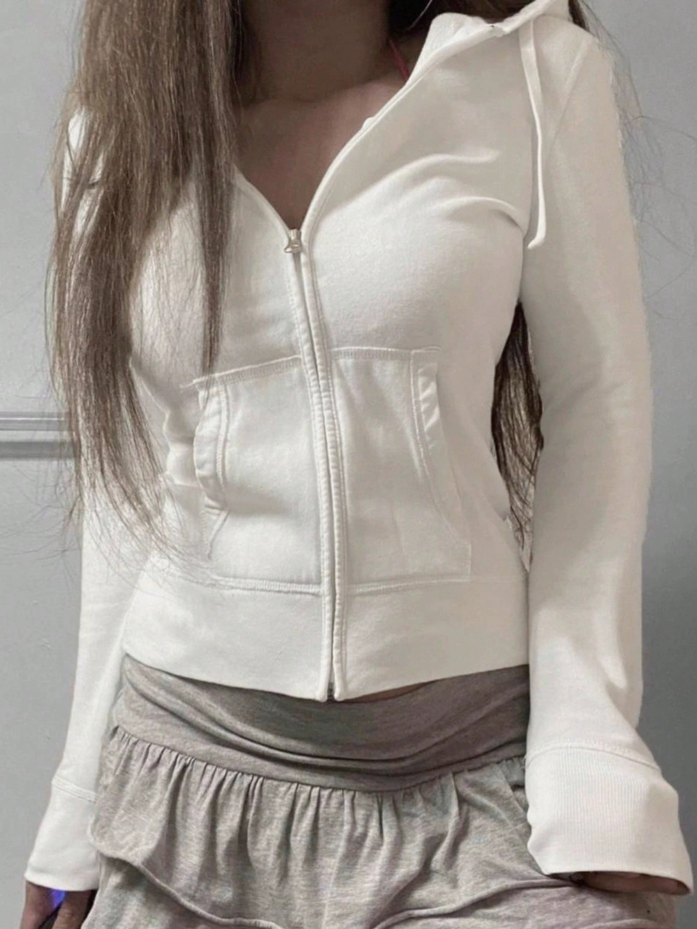Forever 21 Streetwear Thick Knitted Cotton Collarless Fitted Waist Jacket